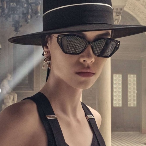 DIOR MissDior B5I Black/Mirrored/Ruthenium Cat Eye Sunglasses - Picture 1 of 4